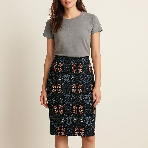 J. Crew Dresses & Skirts - J.Crew Multicolor Textured Pencil Skirt Women’s 2 Wool Blend Lined 26.5”